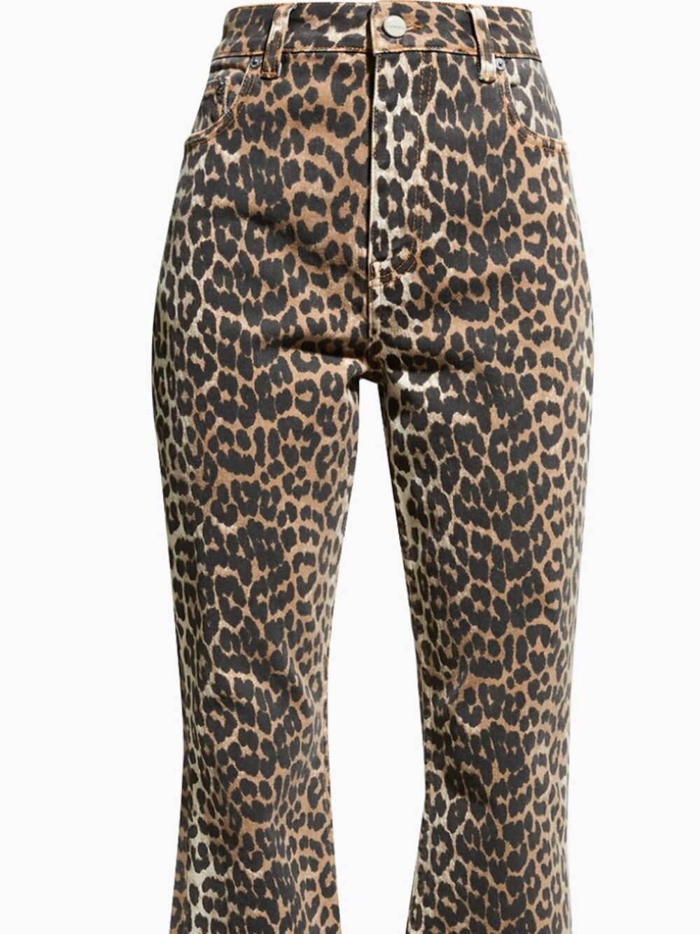 Ganni Betzy Cropped Jeans in Leopard Print Size 25 Excellent condition!!
